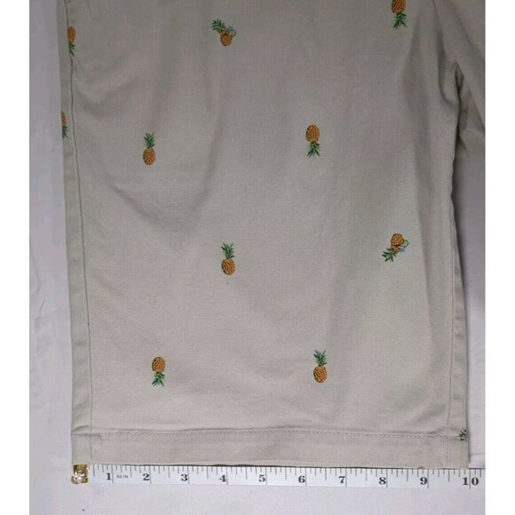 Old Navy Pineapple Print Mens 31 Ultimate Slim Built-In-Flex Chino Shorts Tan - Picture 2 of 7